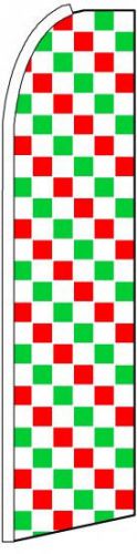CHECKERED RED WHITE GREEN  X-Large Swooper Flag - AB16