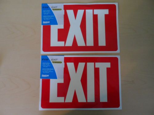 LOT OF 2 EXIT SIGNS 8&#034; X 12&#034; GLOW IN THE DARK  NEW OTHER