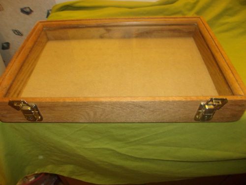WOODEN JEWELRY AND DISPLAY CASE GLASS TOP GREAT CONDITION NO RES