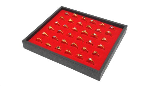 6 Red 36 Ring Display Storage Stackable Trays