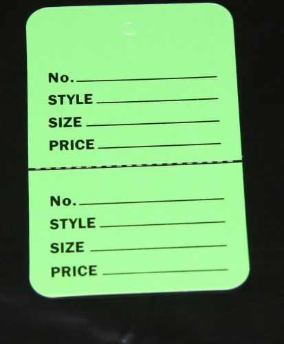 325 GREEN 2.25&#034;x1.75&#034; Large Perforated Unstrung Price Merchandise Store Tags
