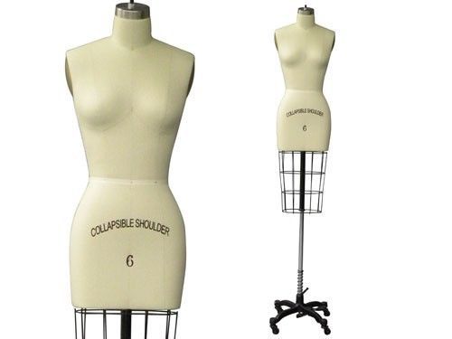 Female professional half body dress form mannequin size 6 w/hip for sale