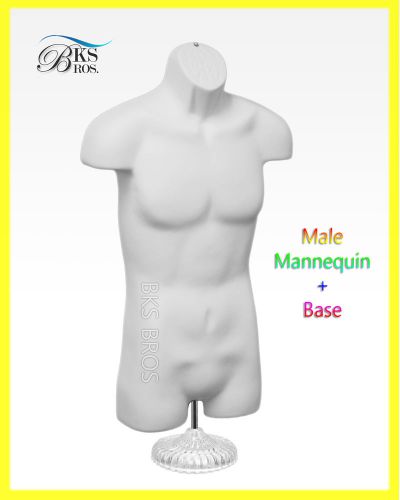White Male Mannequin Man Hollow Dress Form Clothing Display Acrylic Stand Hang