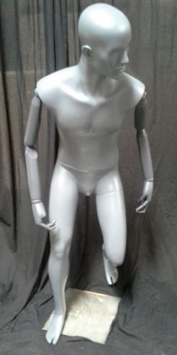 Male Full-Size Running Mannequin w/ Articulating Arms - Fiberglass  - #43