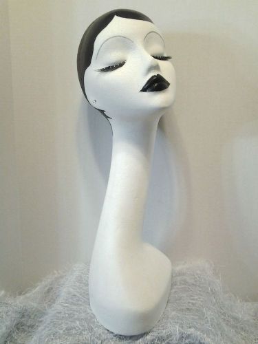 Hand Painted WHITE LONG NECK STYROFOAM MANNEQUIN DISPLAY 19&#034;inches Made to Order