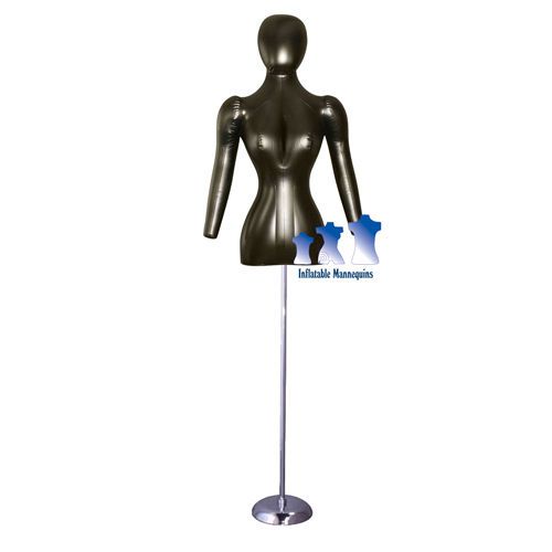 Inflatable Female Torso w/ Head &amp; Arms, Black and MS1 Stand