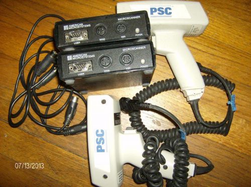 Lot of 2 PSC 2280 barcode scanners wth American Microsystems decoders