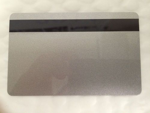 2 silver pvc cards-hico mag stripe 2 track - cr80 .30 mil for id printers for sale
