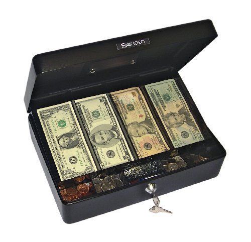 PM COMPANY 04804 Select Spacious Size Cash Box, 9-compartment Tray, 2 Keys,