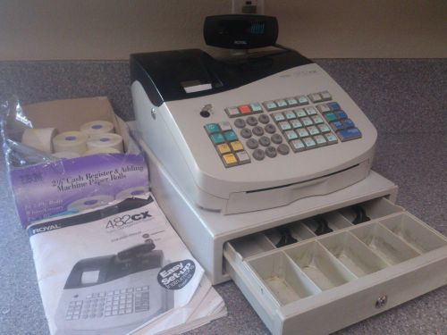 ROYAL MODEL 482cx ELECTRONIC CASH REGISTER comes w/ manual and extra rolls