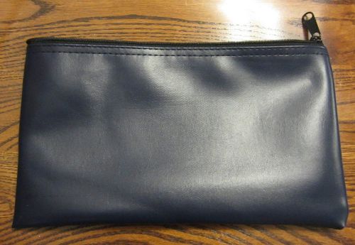 1 DARK  BLUE  ZIPPER BANK BAG MONEY JEWELRY POUCH COIN CURRENCY WALLET COUPON