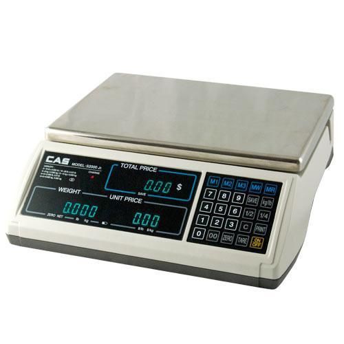 CAS JR-S-2000-30V NTEP Price Computing Scale VFD Display 30 x 0.005 lb