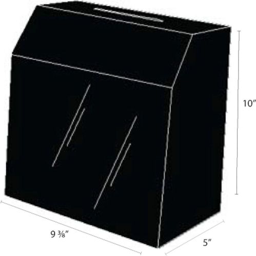 5x9x6 Black Acrylic Non-Locking Ballot Box       Lot of 4       DS-SBB-596-BLK-4