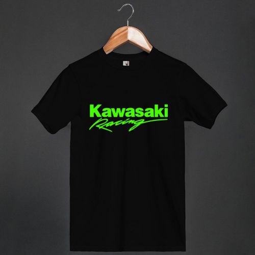 New Kawasaki Racing Motorcycle Logo Black Mens T-SHIRT Shirts Tees Size S-3XL