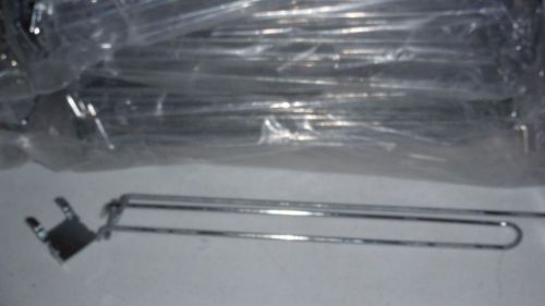 65 chrome slatwall double peg hooks w/ label plate 11&#034; w/ hangers for sale