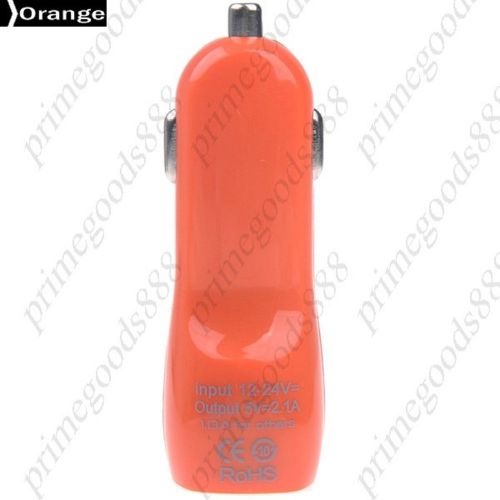 DC 12 24V 2.1A 1A Dual USB Ports Mini Quick Car Charger Vehicle Orange