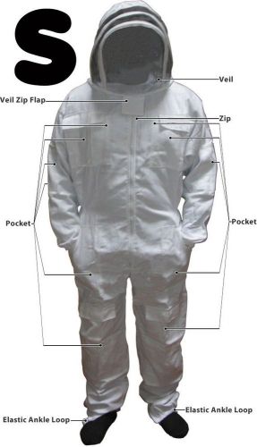 Full Bee Suit, Pest Control Suit, Beekeeping Suit, Beekeeper Suit &amp; Veil [S]