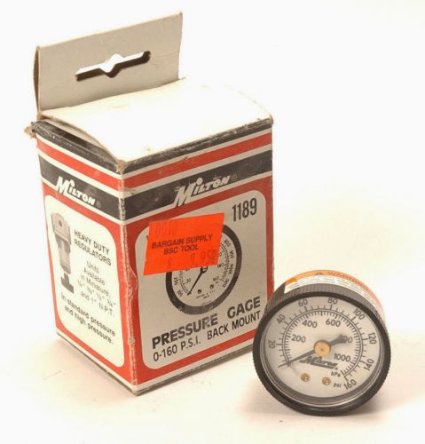 Milton 1/8&#034; npt pressure gauge 0-160 psi back mount 1189 for sale