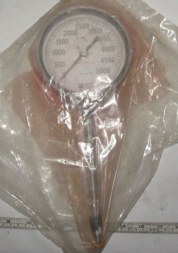 Weksler instruments – 0 to 5000 psi 4-1/2&#034; dia.hi-pressure gauge 0-5000 psi for sale
