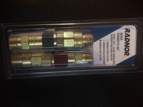 Radnor qdb20 quick connects set hose to hose w/reverse flow check valves (new) for sale