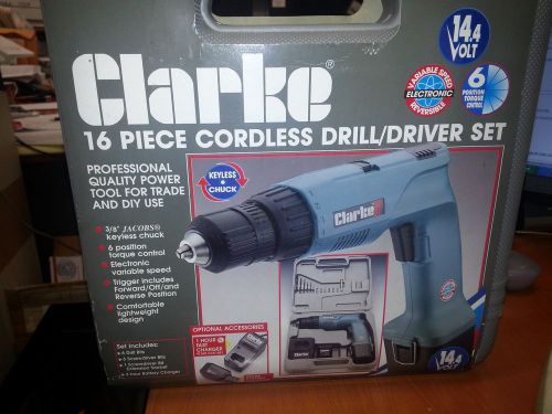 Clarke 16pc cordless drill/driver set, cck1416 for sale