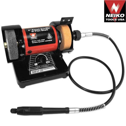 Neiko - hd 3&#034; mini bench grinder polisher with flex shaft corded electr 10207a d for sale