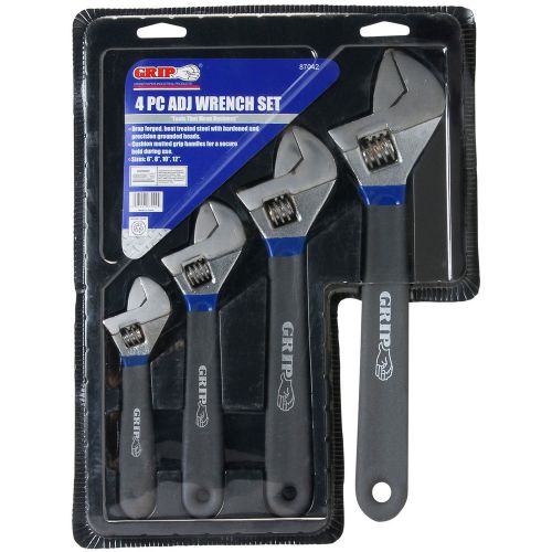 Grip tools 87042 adjustable wrench set 4 pcs. 365-064 for sale