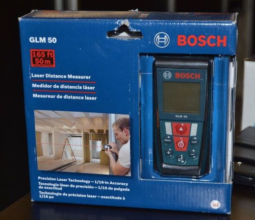 1 BRAND NEW BOSCH GLM 50 LASER DISTANCE MEASURER 1/16 IN ACCURACY
