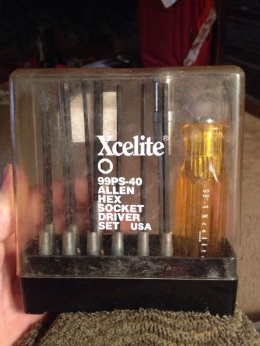 Xcelite allen hex socket driver set machinist tool box find cap bolt fab 99ps-40 for sale