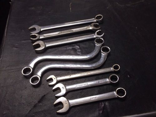 Snap-on 8pc Set Of Open &amp; Close Ended Ratcheting Quick Wrenches