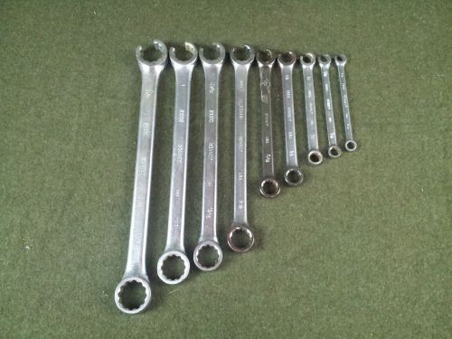 Bonney 9 Piece Flare Nut / Box End Combo Wrench Set 1-1/8&#034; to 3/8&#034;