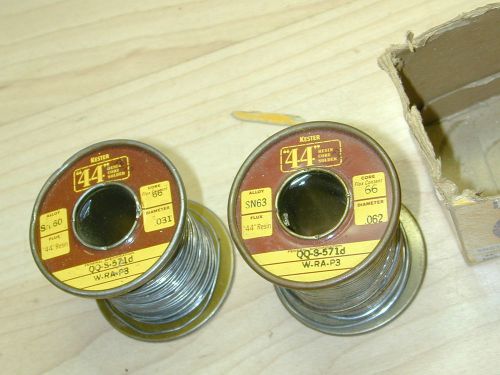 kester resin core Kester 44 solder .062 &amp; .031 diameter Fed Specs QQs571d wrap3