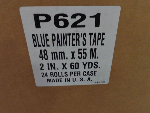 PRESTO P621 BLUE PAINTERS TAPE, 2&#034; X 60 YARDS, CASE OF 24 ROLLS, MADE IN USA NEW