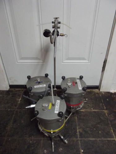Binks pressure pot / cup 2 quart / paint mixer injector / set of 3 for sale