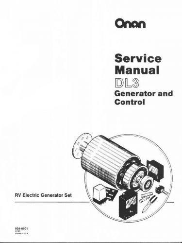 Onan dl3 rv yd generator and control service manual for sale