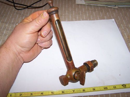 Original Brass Crankcase Oil Sight Gauge Hit Miss Gas Engine Steam Tractor NICE!