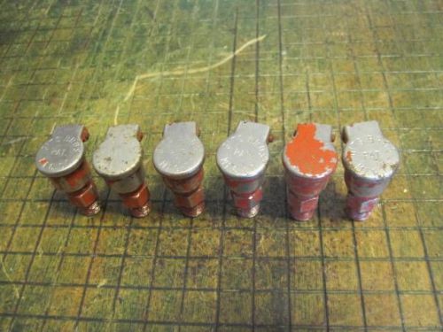 6 Vintage Gits Bros Oiler Cups Spring Loaded Lids 1/8&#034; NPT Threads