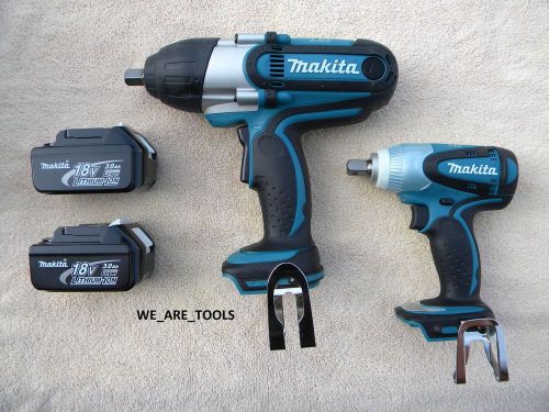 MAKITA 18 VOLT BTW450 1/2 IMPACT WRENCH,BTW251 WRENCH,2 BL1830 BATTERIES LXT 18V