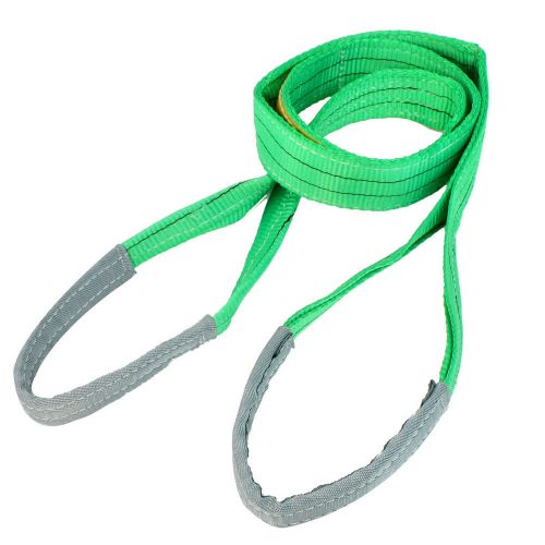 2m length 50mm width eye to eye nylon web lifting strap tow strap green for sale