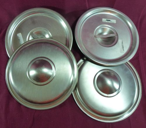 2 LOT - 79120 VOLLRATH 8&#034; Stainless Steel Solid Round Lid Cover 78760 Bain Marie