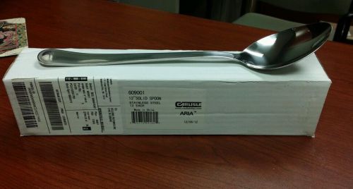 12 - Carlisle 609001 Aria 12&#034; Stainless Steel Solid Serving Spoons