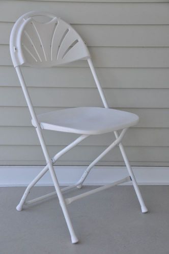 Chairs folding 8 white plastic fan back commercial chair free shipping for sale