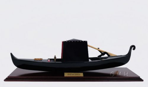 Venetian Italian Gondola Assembled Scale Model Boat 17&#034;