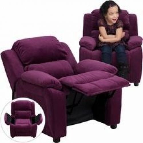 Flash Furniture BT-7985-KID-MIC-PUR-GG Deluxe Heavily Padded Contemporary Purple
