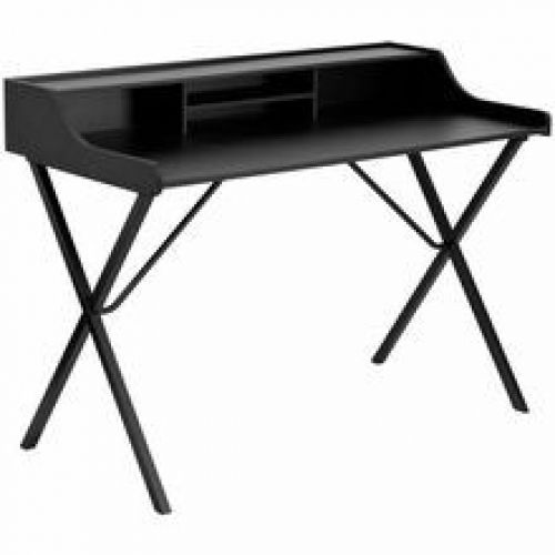 Flash furniture nan-2124-gg black computer desk with top shelf for sale