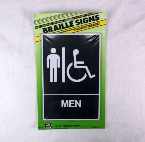 Mens Hanicapped Restroom Braille Sign ADA Approved HY-KO Made in U.S.A. 9&#034; x 6&#034;