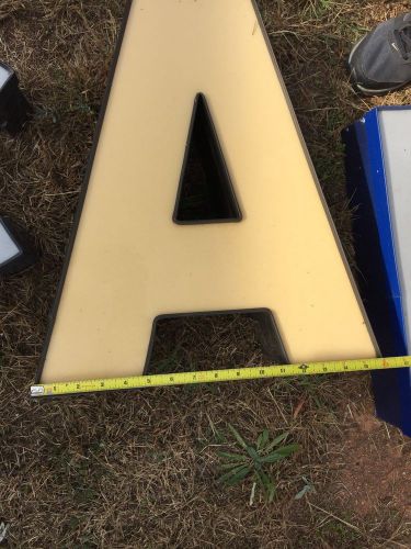 Industrial Tan Channel Aluminum Letter &#034;A&#034; with brown trim and brown exterior