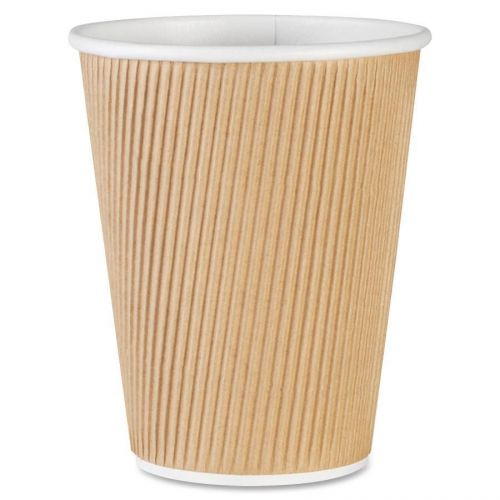 Genuine joe ripple hot cups - 12 oz - 25/pack - brown (11260pk) for sale