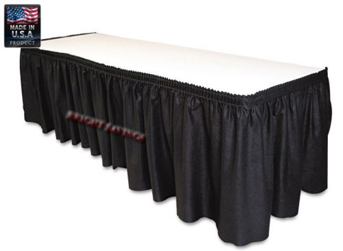 Black Table Set Linen-Like Table Skirting 29” X 14”
