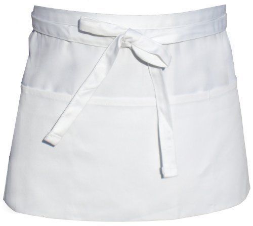 Chef Works F9 3-Pocket Waist Apron  12-Inch Length by 23-Inch Width  White